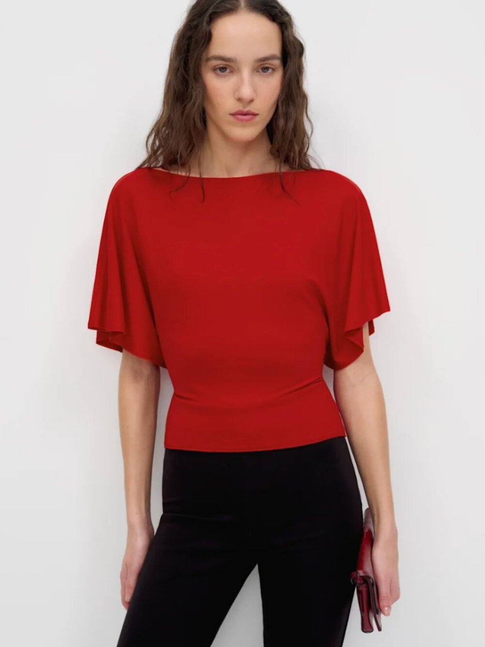 Reformation Avery Knit Top — Lipstick — M